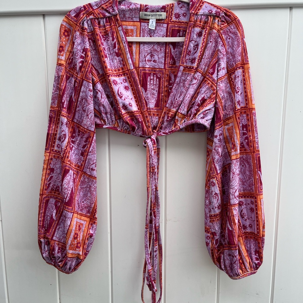Urban Outfitters Pink and Orange Patterned Top - Picture 6 of 7